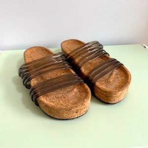 James Smith RIMINI slide- cork and Vinyl Sandals- 9